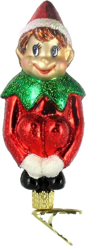 Vista 11 de Old World Christmas Adornos de vidrio soplado para árbol de Navidad, Pixie de Navidad