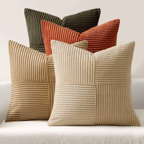 Vista 20 de MIULEE - Juego de 4 fundas de almohada beige de 16x16 pulgadas estilo bohemio con mosaico, fundas de cojín modernas estilo granja con cremallera