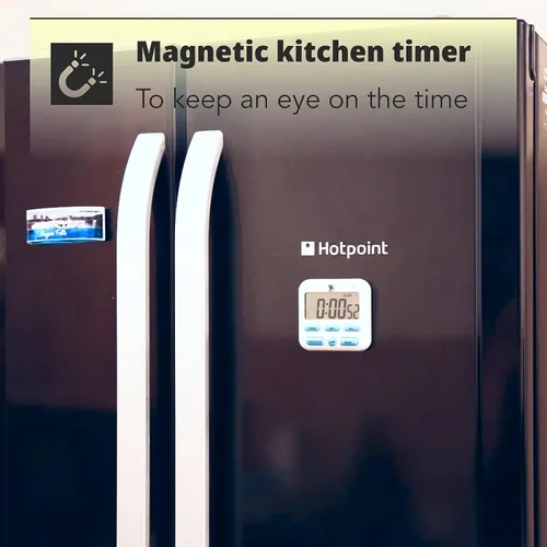 Vista 2 de H&S Temporizador digital de cocina para cocinar, temporizador magnético de cuenta regresiva con pantalla LCD grande y alarma fuerte, temporizadores