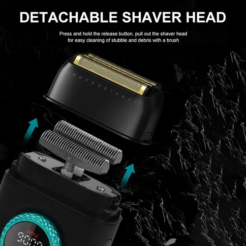 Vista 3 de VGR Juego de cortapelos y recortadoras profesionales de peluquería para hombres, afeitadora de lámina de triple hoja flotante, kit de corte