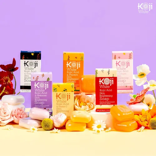 Vista 9 de Koji White Jabón iluminador de piel con ácido kójico y ácido hialurónico para hidratar, hidratante facial, radiante de piel, barra limpiadora