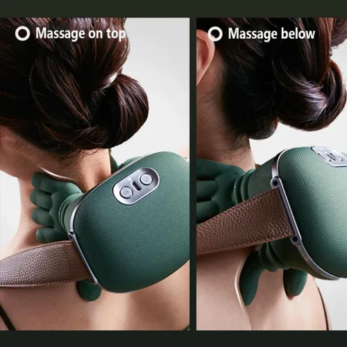 Vista 3 de ZoserX - Masajeador biónico con calefacción, masajeador portátil Shiatsu para cuello y espalda, masaje eléctrico de tejido profundo 4D