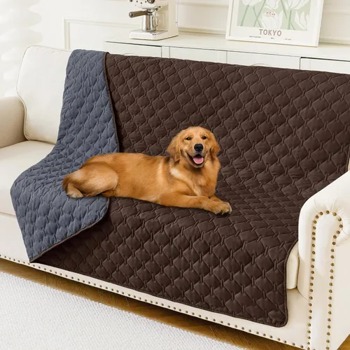 Vista 30 de Smiry Funda impermeable para cama de perro, manta reversible para mascotas para sofá Manta suave lavable para perro, funda a prueba de fugas