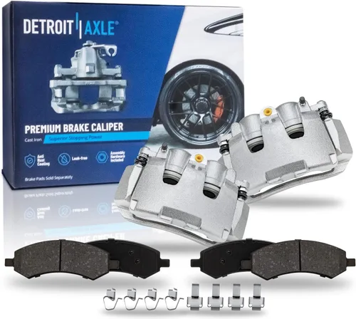 Vista 35 de Detroit Axle - Pastillas de Freno Delantero Izquierdo Reemplazo de Pinza de Disco para Dodge Ram 1500 Dakota Mitsubishi Raider - Juego de 3 piezas