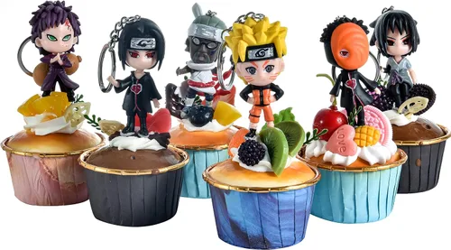 Vista 8 de Llavero de anime para decoración de tartas, figuras de acción, figuras de dibujos animados, decoración de fiesta, mini juguete, suministros