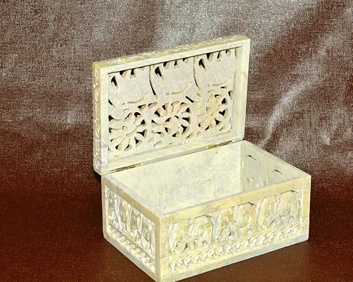 Vista 3 de Craftslook Soapstone - Caja tallada 60 x 40 x 30in