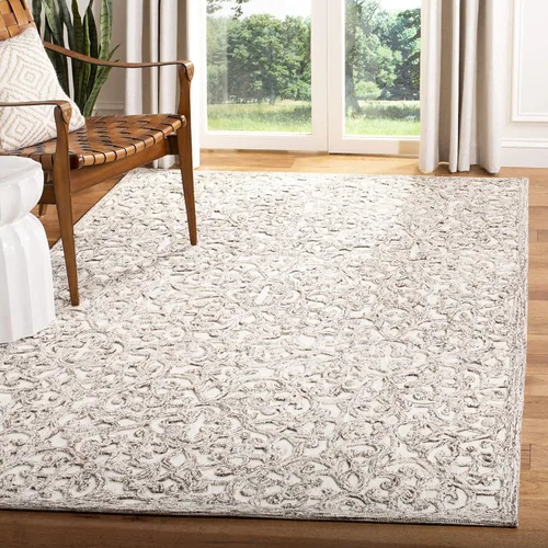 Vista 7 de SAFAVIEH Trace Collection - Alfombra decorativa de 2 x 3 pies, marrón y marfil, lana hecha a mano, ideal para zonas de alto tráfico en entrada, sala