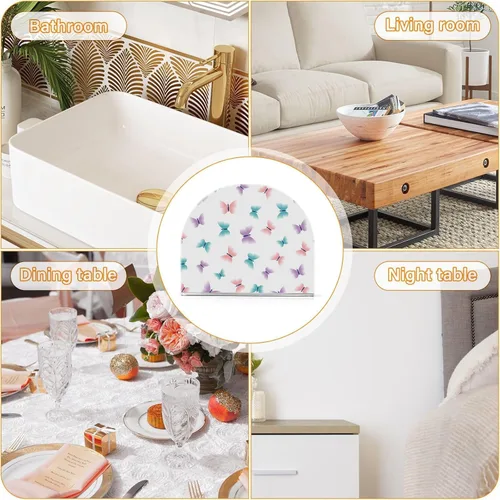 Vista 8 de Butterfly Acrylic Napkin Holder Clear Paper Napkin Table Tabletop Tissue Dispenser Kitchen Dining Room Bathroom Party Hotel Decor
