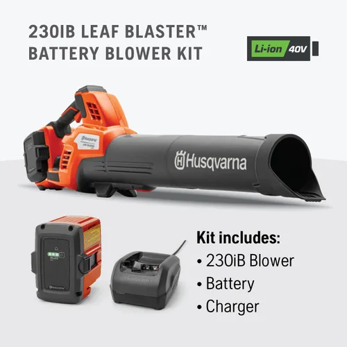 Vista 9 de Husqvarna Soplador de Hojas Inalámbrico a Batería 230iB, Soplador de Hojas Eléctrico de 136 MPH 650 CFM con Motor sin Escobillas y Funcionamiento