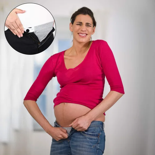 Vista 7 de 6 paquetes de pantalones de maternidad extensores de cintura ajustable para embarazo, extensor de cintura para embarazo, extensor de pantalones