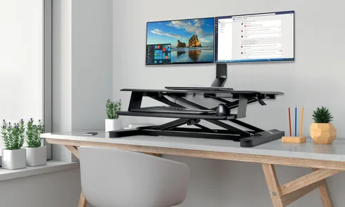 Vista 9 de Kensington Soporte de Monitor Doble para Escritorio, Soporte para Monitor Vesa con Abrazadera en C, se Adapta a 2 Monitores Ultraanchos de hasta 27