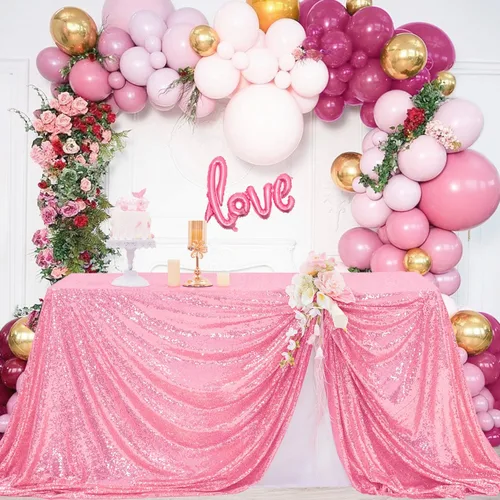 Vista 112 de Manteles redondos de lentejuelas negros para fiestas, de 121,9 cm, mantel redondo de purpurina ajustado, pequeño, lindo y dulce, para boda