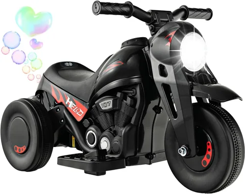 Vista 10 de Costzon Motocicleta Infantil, Motocicleta Eléctrica de 6V con Pilas, con Fabricante de Burbujas, Música, Faro LED, Hacia Adelante y Hacia Atrás