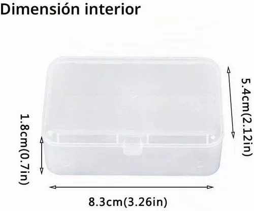 Vista 2 de AKOAK Caja rectangular de polipropileno transparente con tapa con bisagras para accesorios, manualidades, suministros de aprendizaje, tornillos