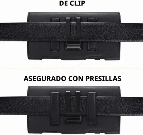 Vista 4 de BECPLT Funda de cuero con soporte para tarjeta de identificación, funda con clip para cinturón para iPhone 13 Mini, 12 Mini, 8, 7, 6s, 6, Galaxy