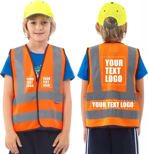 Vista 15 de AYKRM Chaleco de alta visibilidad para niños chaleco de seguridad reflectante de alta visibilidad