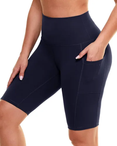 Vista 31 de Biker Shorts for Women with Pockets - 8"/5"/3" Booty Black Spandex Shorts Verde militar