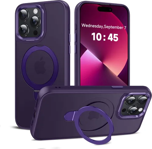 Vista 20 de LeYi Funda para iPhone 11 para MagSafe con soporte magnético, color negro