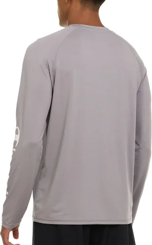 Vista 4 de Champion Camiseta de natación de manga larga para hombre, UPF 50+ de secado Gris claro