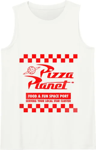 Vista 12 de Disney Pixar Toy Story Pizza Planet - Camiseta sin mangas con logotipo a cuadros, Azul / Patchwork, S Azul Marino