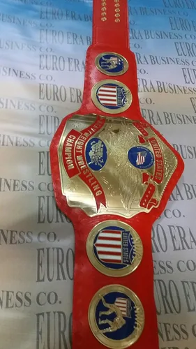 Vista 6 de Nueva réplica NWA United States Champion Belt Tamaño adulto, placas de metal y bolsa