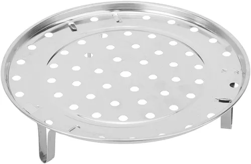 Vista 9 de Bandeja de vapor, acero inoxidable 304, estante de cocina al vapor, cesta redonda con patas extraíbles (diámetro medio 9.4 in)