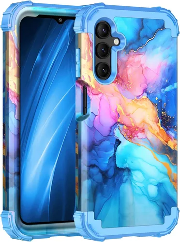 Vista 33 de Miqala Funda para Galaxy A14 5G, que brilla en la oscuridad, tres capas, resistente, a prueba de golpes, protección completa, parachoques
