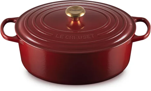 Vista 31 de Le Creuset - Olla holandés redonda con tapa de cocina, hecha de hierro fundido esmaltado, 6.75 cuartos de galón, color alcachofa, colección signature