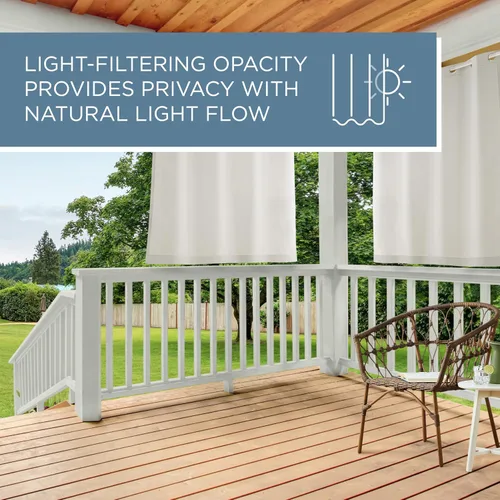 Vista 242 de TOWN & COUNTRY BASICS Cabana Cortinas Sólidas de Peso Pesado para Interiores y Exteriores, Opacidad de Filtrado de Luz con Parte Superior de Ojales