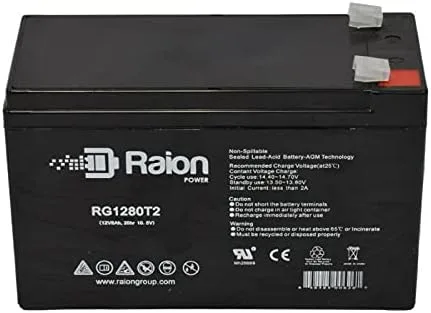 Vista 4 de Best Technologies Patriot II Pro 750 - Batería de repuesto para Raion Power RG1280T2 (2 unidades, 12 V, 8 Ah)