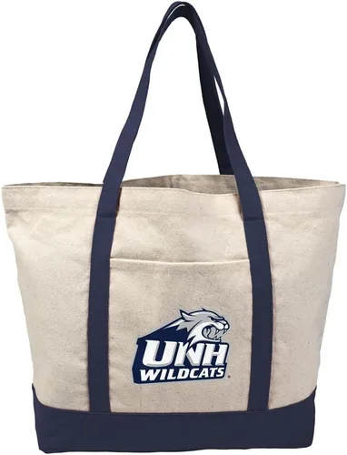 Vista 90 de Campus Lab Bolsa de lona con logotipo primario colegiado con bolsillo externo, bolsa de hombro reutilizable para ir de compras, playa Águilas A&m
