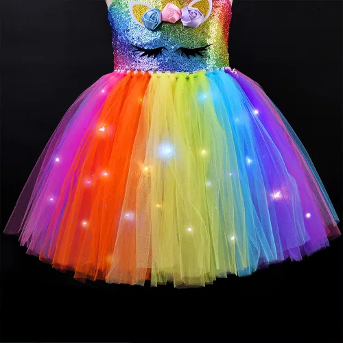 Vista 3 de Vestido de tul de unicornio para niñas