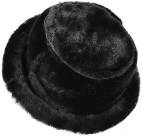 Vista 6 de Harssidanzar Sombrero de pescador de piel de oveja de invierno para hombre y mujer, gorro de pescador cálido CU608US
