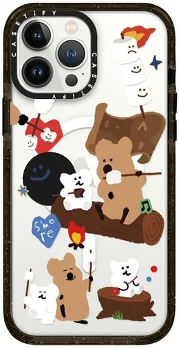 Vista 258 de CASETiFY Funda Impact para iPhone 13 [Protección contra caídas de grado militar 4X de 8.2 pies/Compatible con Magsafe] - #1 Mom - Transparente