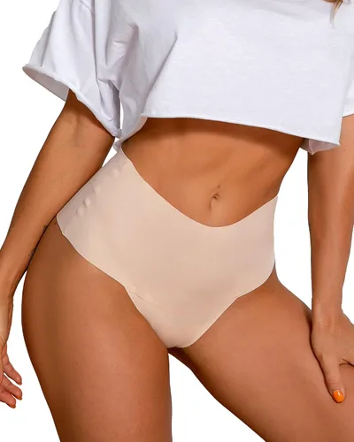 Vista 4 de DEANGELMON Tanga sin costuras para mujer, tanga, ropa interior para entrenamiento, cintura alta, tanga, paquete múltiple