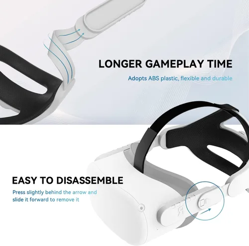 Vista 5 de CNBEYOUNG Correa de cabeza ajustable compatible con Quest 2, repuesto para Quest 2 Elite Strap Accesorios para mayor apoyo y comodidad en realidad