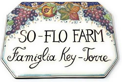 Vista 3 de CERAMICHE D'ARTE PARRINI - Azulejo de cerámica italiana de cerámica Número de casa personalizado Uva decorada Cívica pintada a mano Hecho en ITALIA