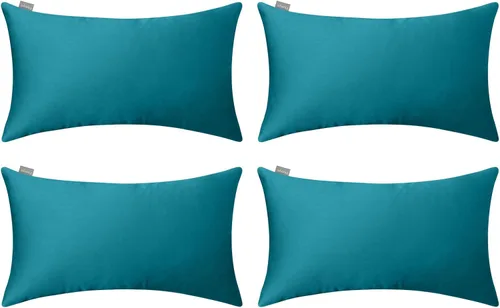 Vista 76 de Thmyo - Paquete de 4 fundas de almohada decorativas de 100 % algodón para lumbar, cómodas, sólidas, para Navidad/Halloween, fundas de cojín Blanco