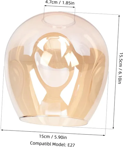 Vista 2 de SHERCHPRY Pantalla de lámpara de cristal globo, cubierta de luz de mesa de moda, pantalla de lámpara vintage, cubierta de repuesto para candelabros