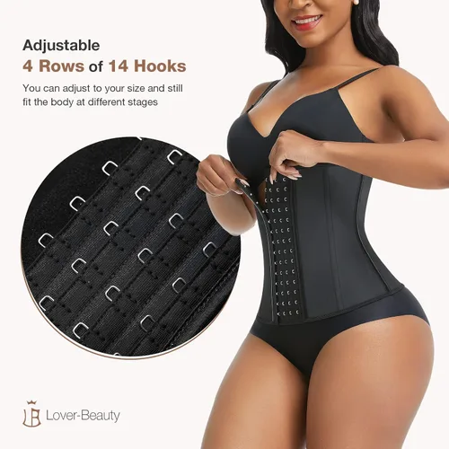 Vista 3 de Lover-Beauty Entrenador de cintura para mujer, corsés de látex, faja de entrenamiento, reloj de arena