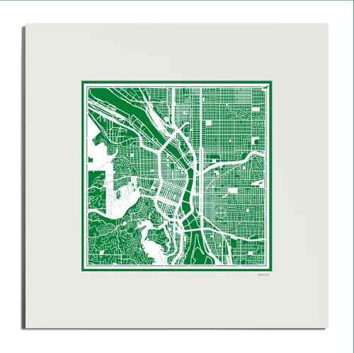 Vista 155 de O3 Design Studio San Diego, CA Paper Cut Map Matted Grey 20x20 in Paper Art