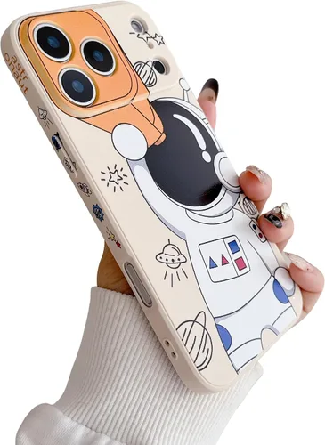 Vista 39 de Yonds Queen para iPhone 7 Plus / 8 Plus, linda funda con diseño de astronauta de dibujos animados, elegante parachoques de TPU suave, protectora