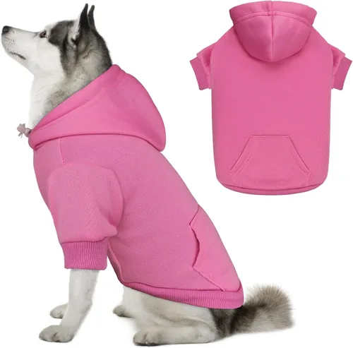 Vista 11 de Sudadera con capucha para perros pequeños, ropa de forro polar cepillado suave y liso, sudadera con capucha para mascotas con bolsillo (café-XS)