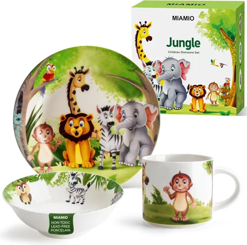 Vista 8 de MIAMIO – Juego de 3 vajilla para niños/Platos de porcelana para niños, juego de platos para niños, juego de vajilla para niños – Incluye plato
