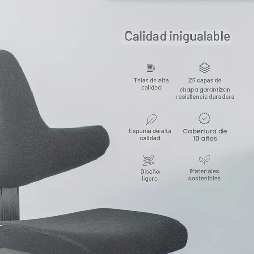 Vista 6 de Varier ThatSit Balans Silla ergonómica ajustable con respaldo, 10 años de garantía limitada, diseñada por Peter Opsvik, color natural/negro