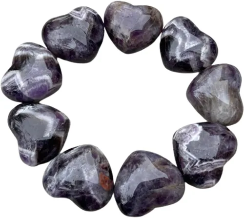 Vista 48 de Corazón hinchado de piedras preciosas al por mayor, corazones hinchados de piedras preciosas pulidas, piedra de palma de cristal, corazón de cristal