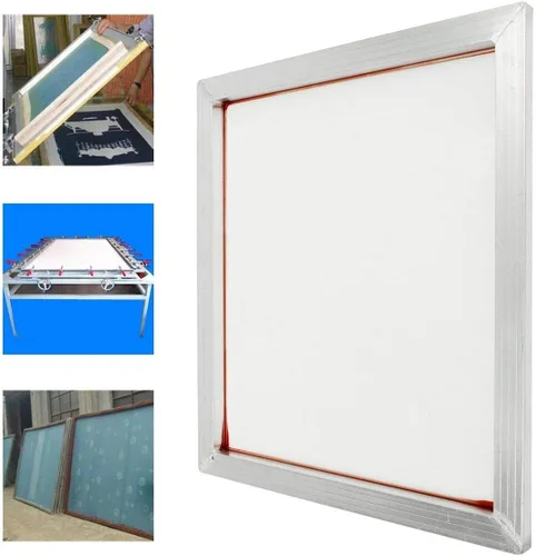 Vista 2 de INTSUPERMAI Marco de pantalla de seda de aluminio de 18 pulgadas x 20 pulgadas con marco de impresión de pantalla de seda preestirado blanco