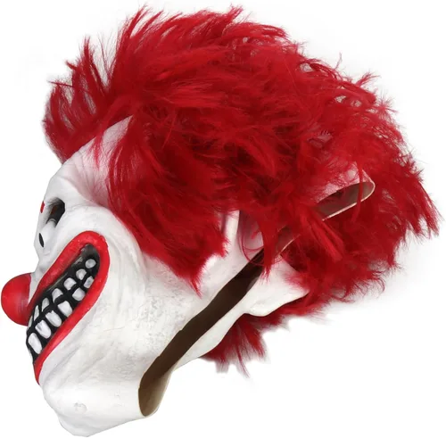Vista 5 de HOTTERCOS Máscara de payaso malvado aterrador para decoración de disfraces de fiesta de Halloween