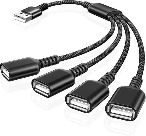 Vista 9 de Basesailor Divisor USB 1 en 2 Salida 1 FT, un adaptador macho a doble 1 in 2 out (negro)