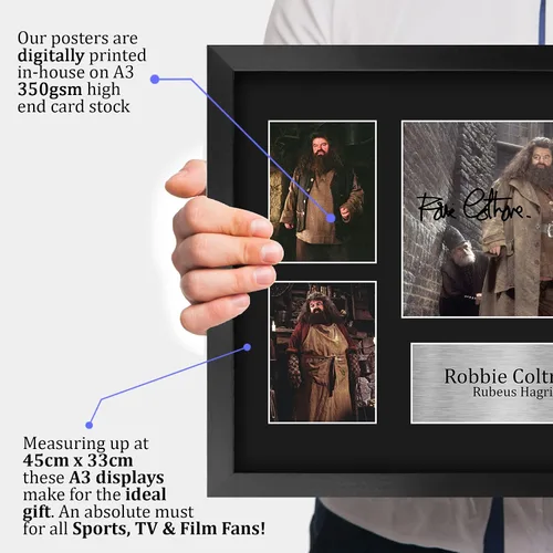 Vista 3 de HWC Trading Robbie Coltrane Harry Potter Rubeus Hagrid 16 x 12 pulgadas (A3) Impreso Regalos Firmados con Autógrafo para fanáticos de recuerdos